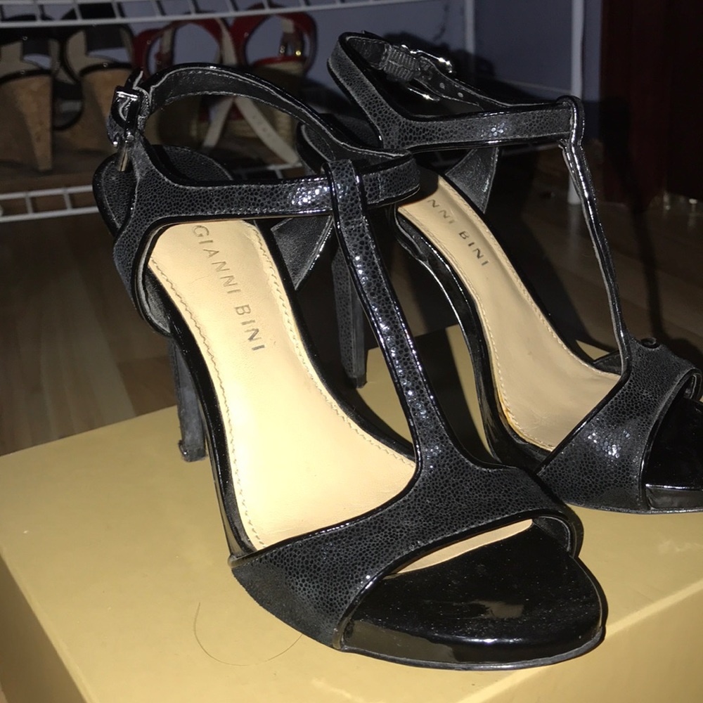 Strappy Black High Heels